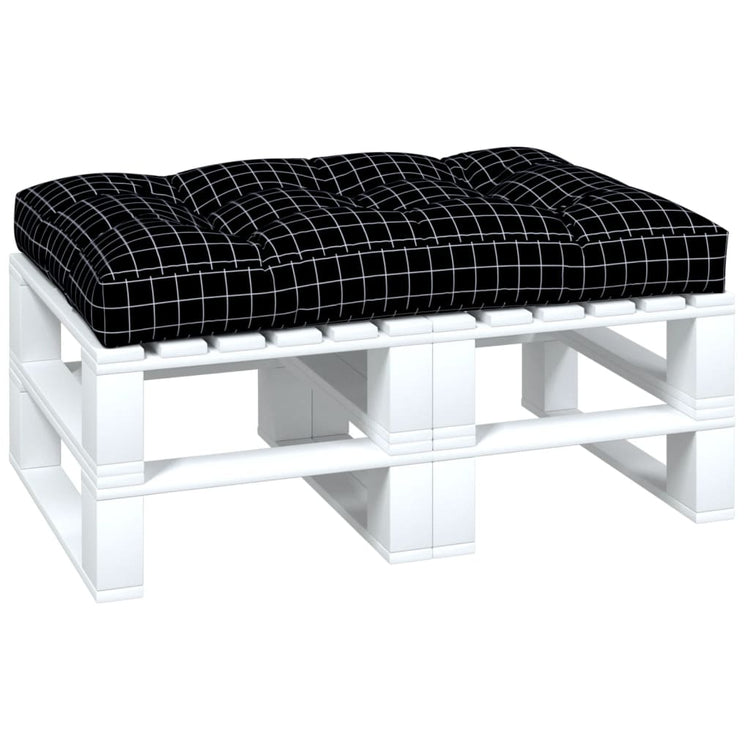 Vidaxl Pallet Cushion Checker Match 120x80x12 cm Tissu noir