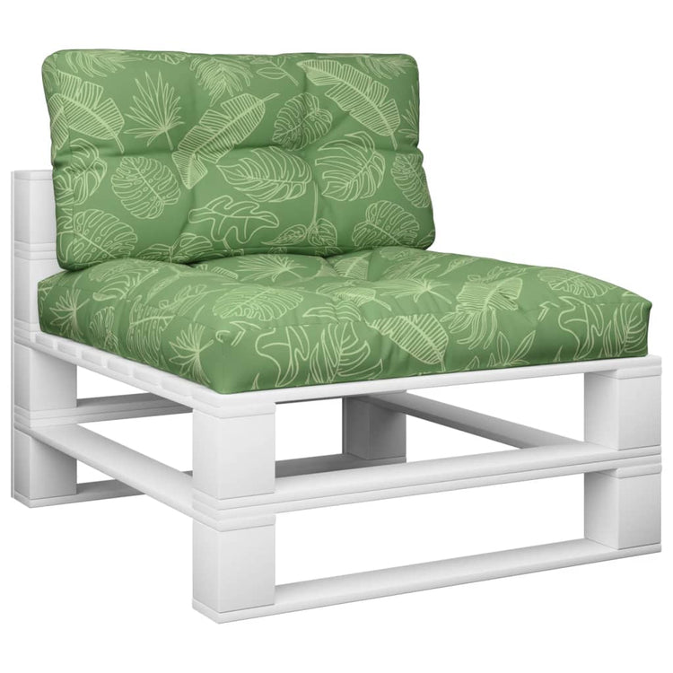 Coussins de palette vidaxl 2 st motif de feuille de tissu