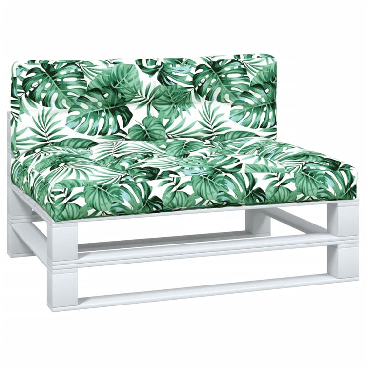 Coussins de palette vidaxl 2 st motif de feuille de tissu
