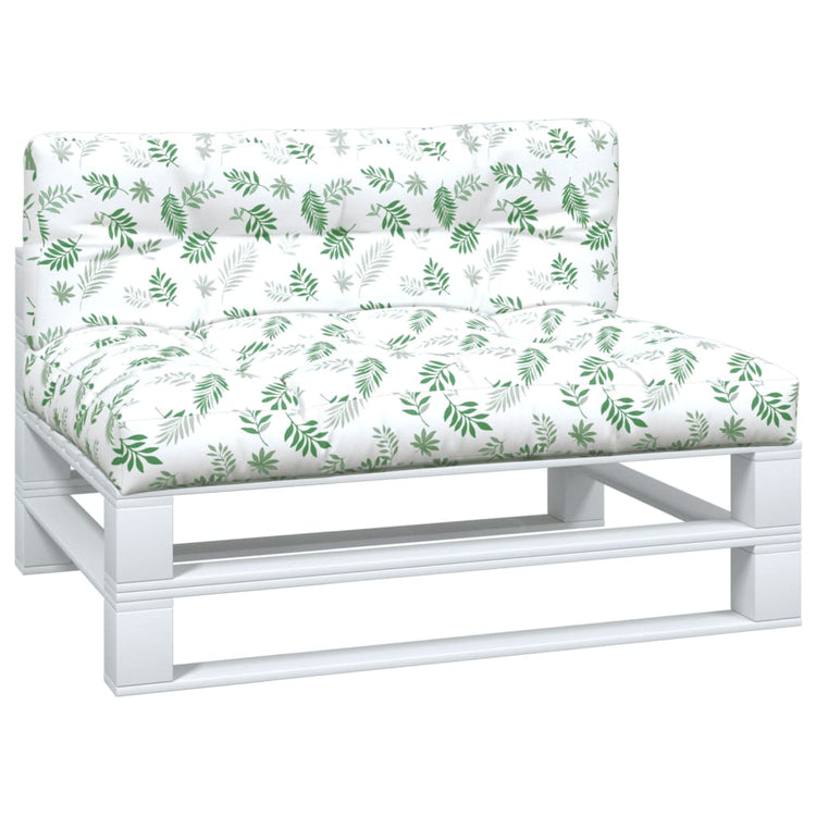 VidaXL coussins de palette 2 pcs tissu motif feuille