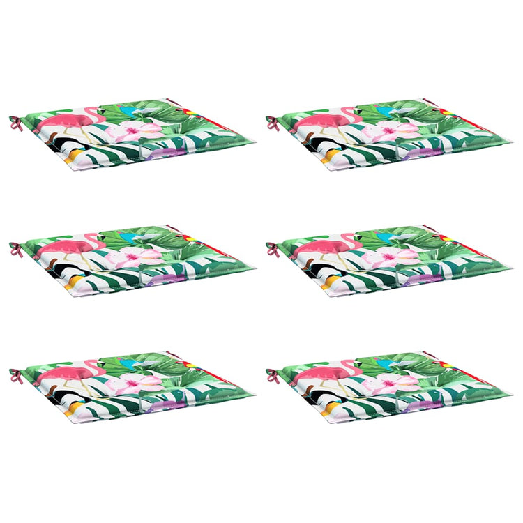 Coussins de chaise de jardin vidaxl 6 pcs 40x40x3 cm tissu multi-colorants