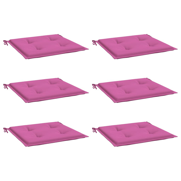 Coussins de chaise de jardin vidaxl 6 st 50x50x3 cm tissu rose