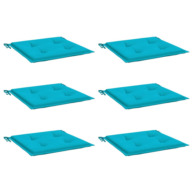 Coussins de chaise de jardin vidaxl 6 ST 50x50x3 cm Turquoise en tissu