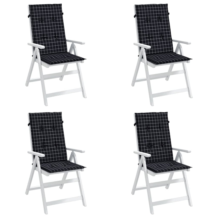 Coussins de chaise vidaxl 4 st du dossier haut en diamant tissu noir