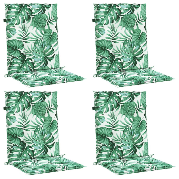 Coussins de chaise vidaxl 4 st tissu de motif de feuille de bas du dos