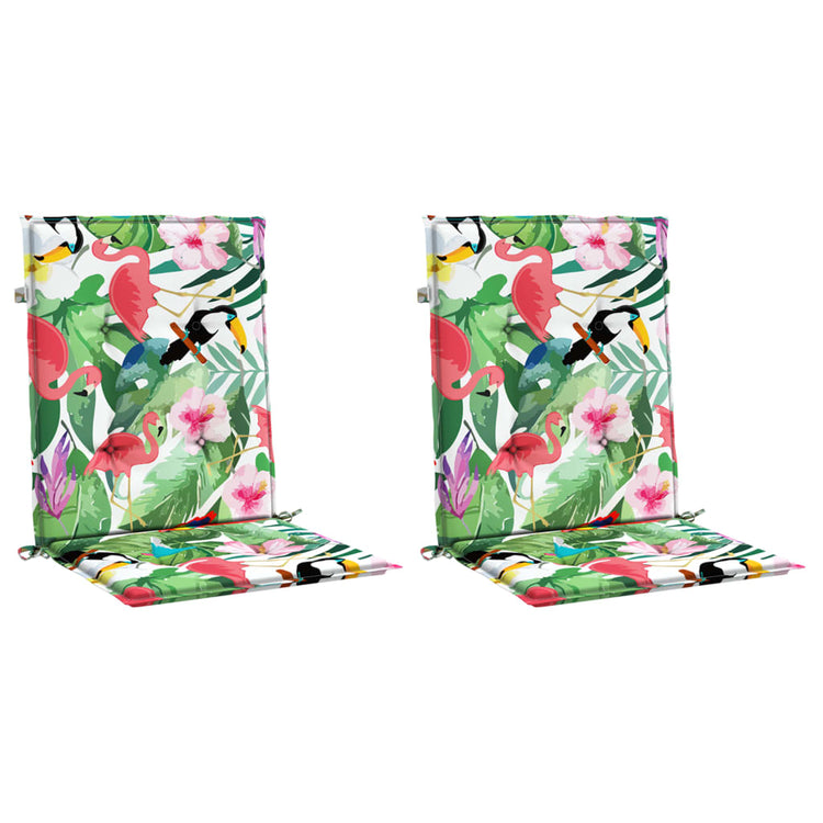 Coussins de chaise vidaxl 2 pcs à bas dos en tissu multi-colorants