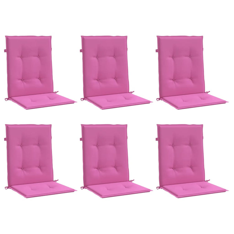Coussins de chaise vidaxl 6 pcs bas de la poussière arrière rose