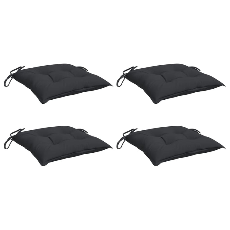 Coussins de chaise vidaxl 4 pcs 40x40x7 cm Oxford tissu noir