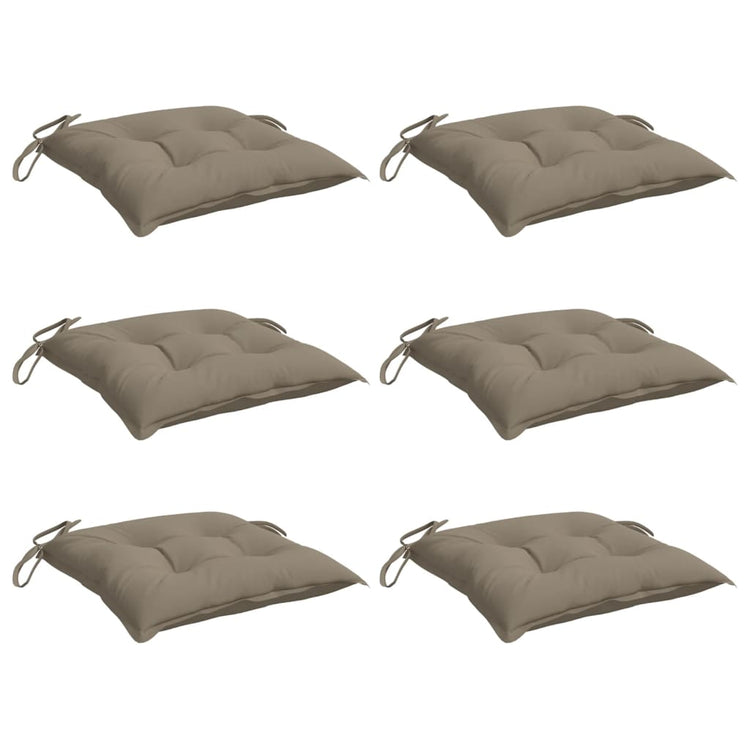 Coussins de chaise vidaxl 6 pcs 40x40x7 cm oxford tissu taupe