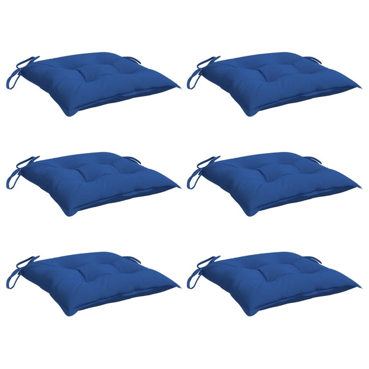 Coussins de chaise vidaxl 6 pcs 40x40x7 cm oxford tissu bleu