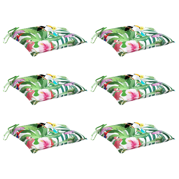 Coussins de chaise vidaxl 6 pcs 40x40x7 cm tissu multi-colorants
