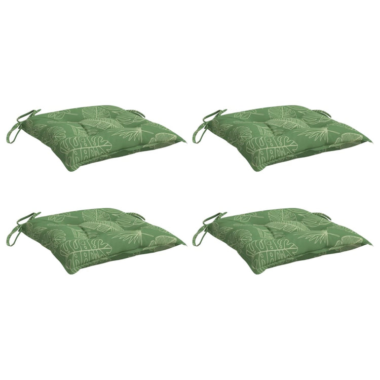 Coussins de chaise vidaxl 4 pcs motifs de feuilles 50x50x7 cm tissu