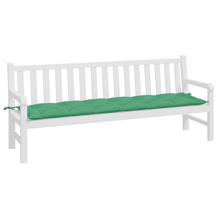 Vidaxl jardin banc coussin 200x50x7 cm tissu vert