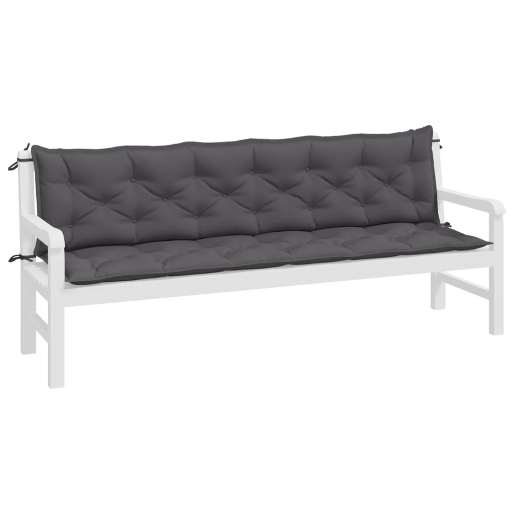 Vidaxl Garden Banc Cushions 2 ST 200X50X7 cm Oxford Fabric Anthracite -Colored