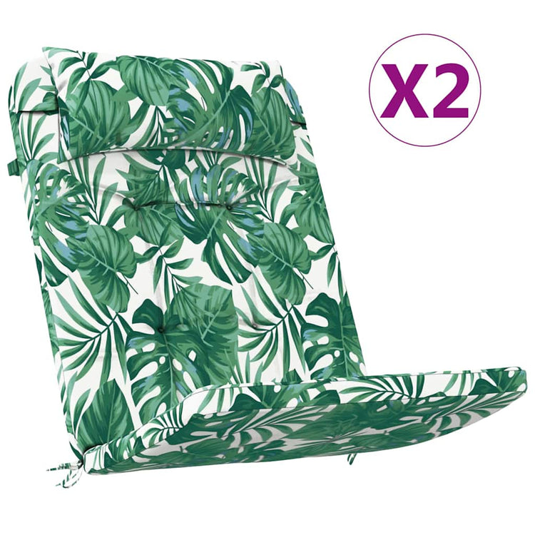 Vidaxx coussins de chaise 2 pcs motif feuille 58 x 77 x 4,5 cm tissu oxford