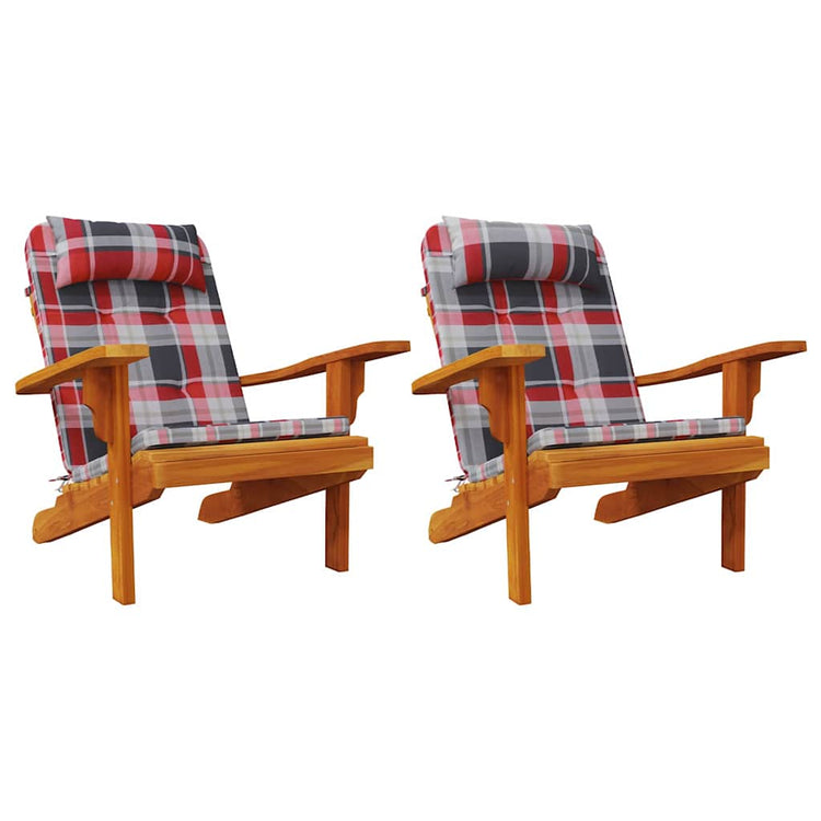 Vidaxl stoelkussens 2 pcs rood ruit 58 x 77 x 4,5 cm tissu oxford