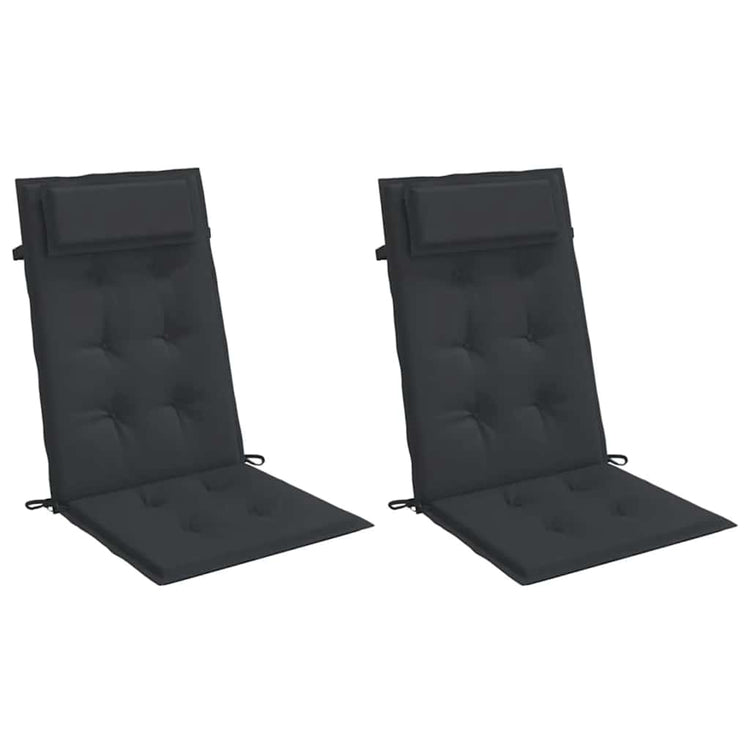 VidaXL coussins de chaise 2 pcs dossier haut tissu oxford noir