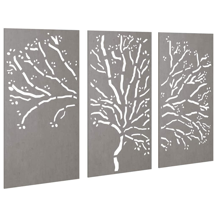 Vidaxx ensemble de décoration de jardin 3 pièces design arbre 105x55 cm acier corten