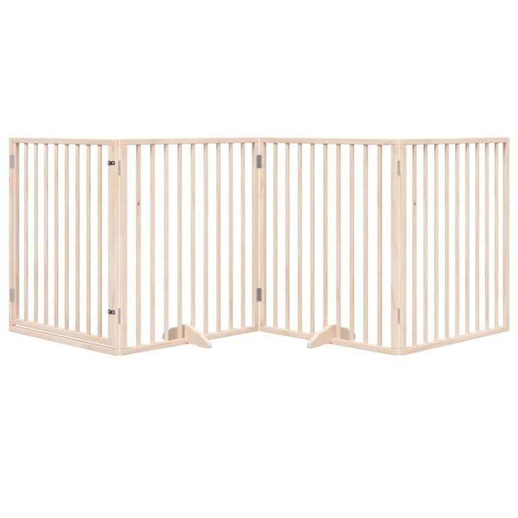 Vidaxx barrière pour chien pliable avec porte 4 panneaux 320 cm bois de peuplier