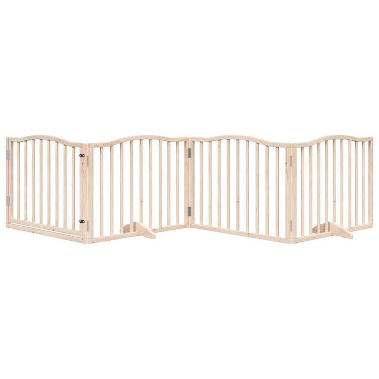 Vidaxl Dog Fencing pliable avec porte 4 panneaux 320 cm Bois de peuplier