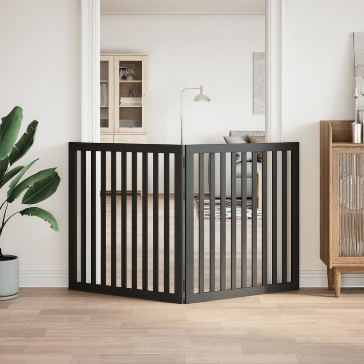 Vidaxl Dog Fence Bollpable 2 panneaux 160 cm populierhout noir