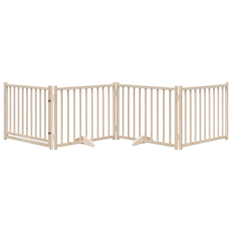 Fence de chien Vidaxl pliable avec des panneaux de porte 4 320 cm Solid Pinewood