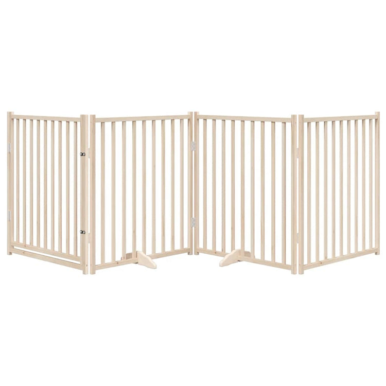 Fence de chien Vidaxl pliable avec des panneaux de porte 4 320 cm Solid Pinewood