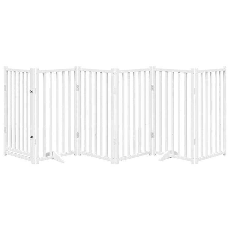 Fence de chien vidaxl pliable 6 panneaux 300 cm Pine solide blanc