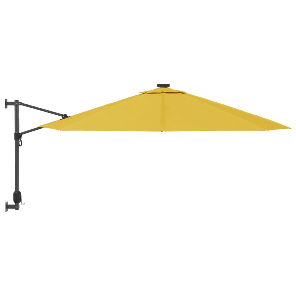 Vidaxl Wall Parasol 290 cm jaune