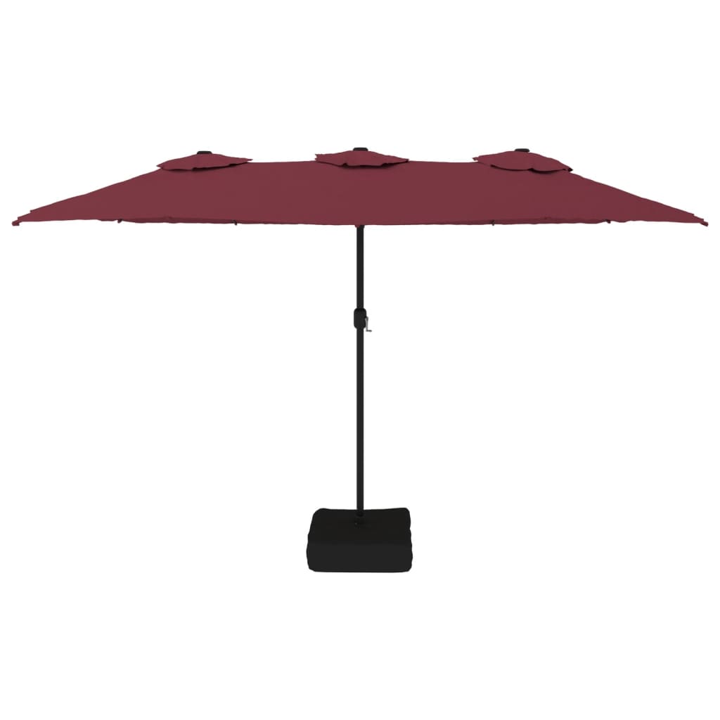 Vidaxl parasol double toit 449x245 cm Bordeaux rouge