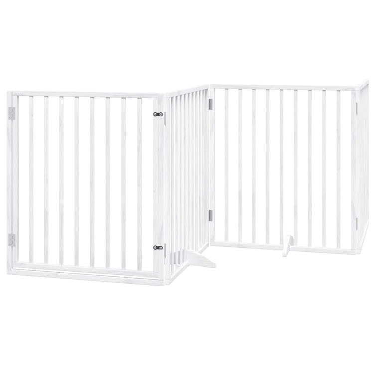 Vidaxx barrière pour chien pliable avec porte 10 panneaux 800cm bois de peuplier blanc