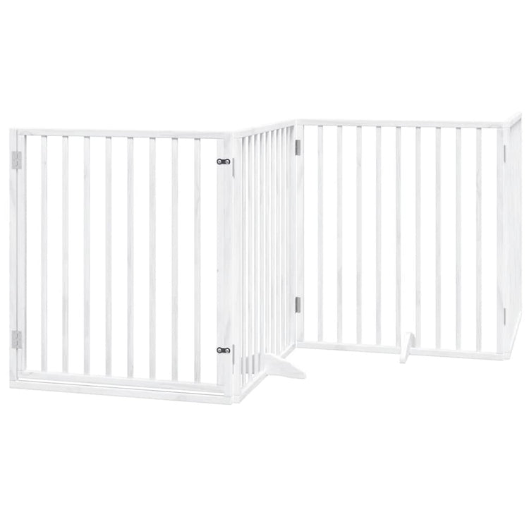 Vidaxx barrière pour chien pliable avec porte 12 panneaux 960cm bois de peuplier blanc
