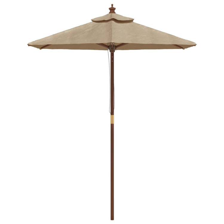 Vidaxl parasol avec poteau en bois 196x231 cm taupe