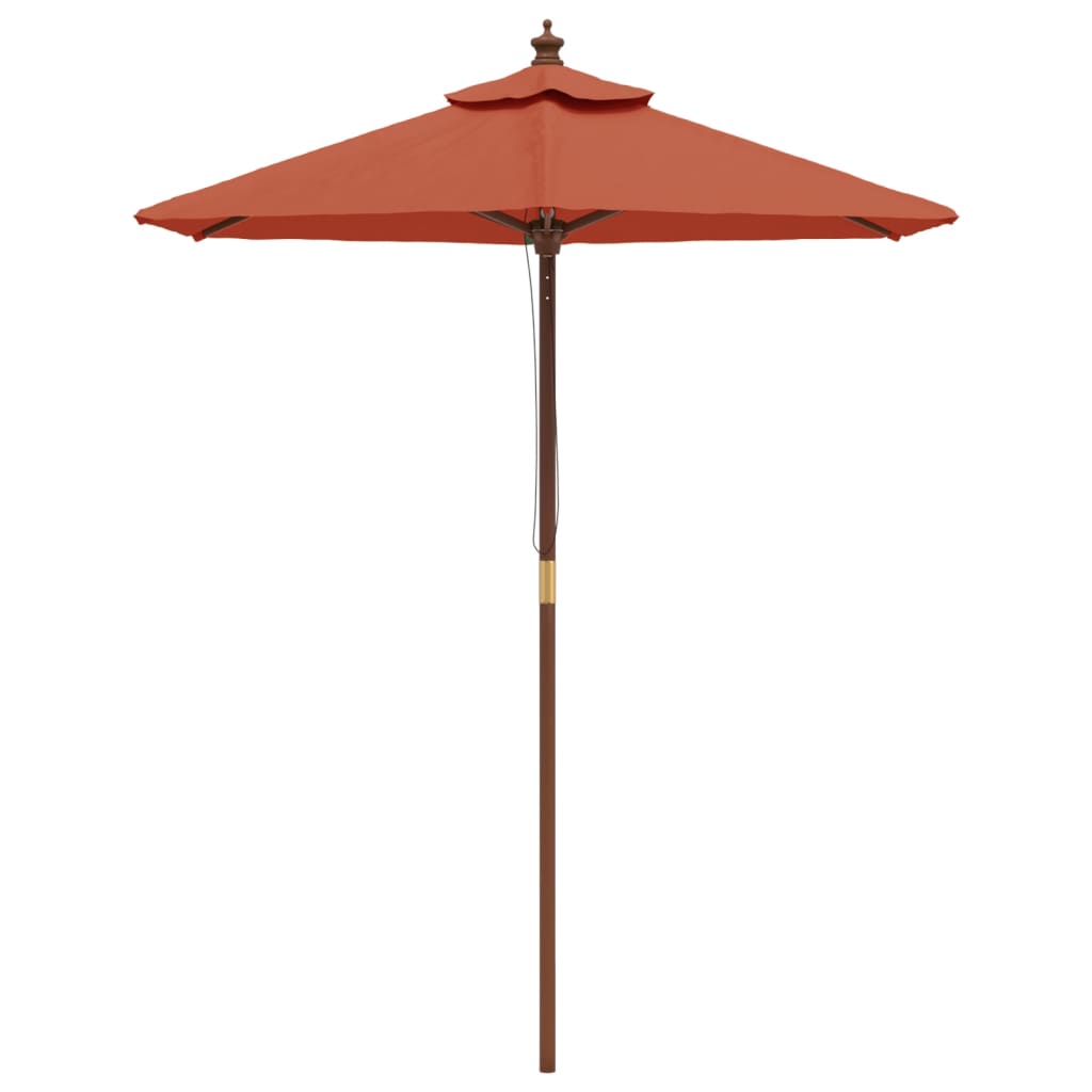 Vidaxl parasol avec poteau en bois 196x231 cm en terre cuite -colored