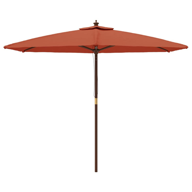 Vidaxl parasol avec poteau en bois 299x240 cm en terre cuite -colored