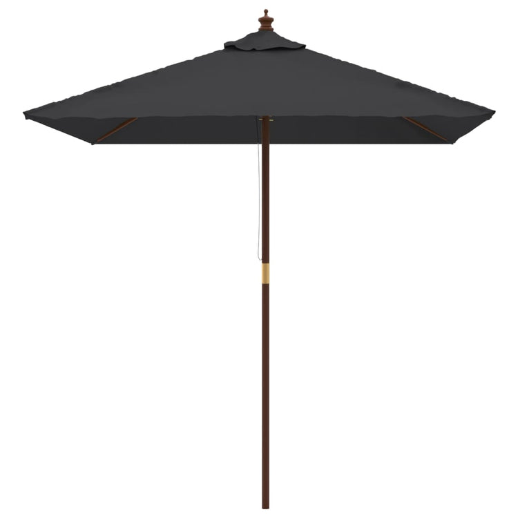 Vidaxl parasol avec poteau en bois 198x198x231 cm noir