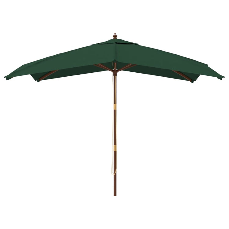 Vidaxl parasol avec poteau en bois 300x300x273 cm vert