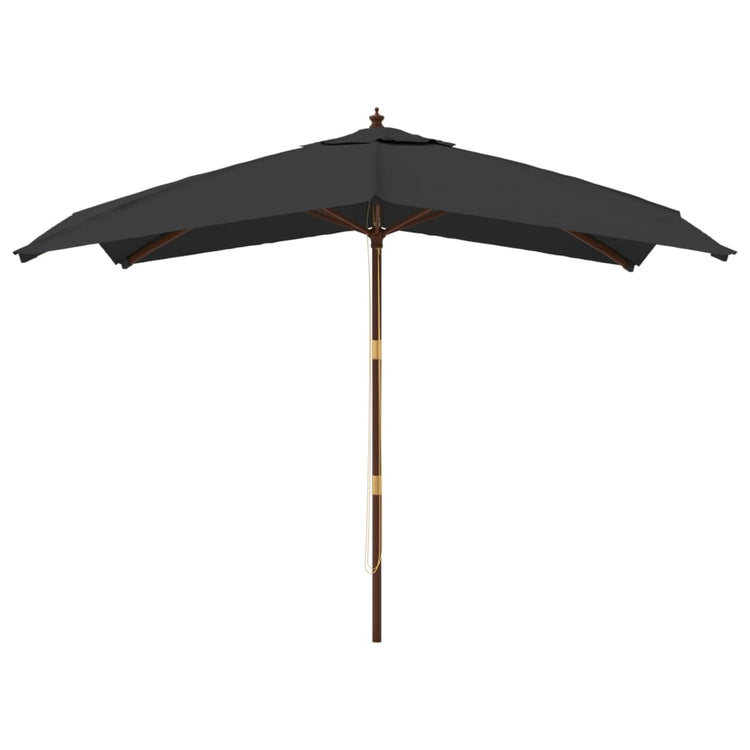 Parasol vidaxl avec poteau en bois 300x300x273 cm noir