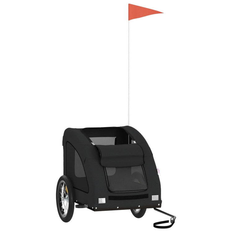 Vidaxl Dog Bike Trailer Oxford Fabric et Iron Black