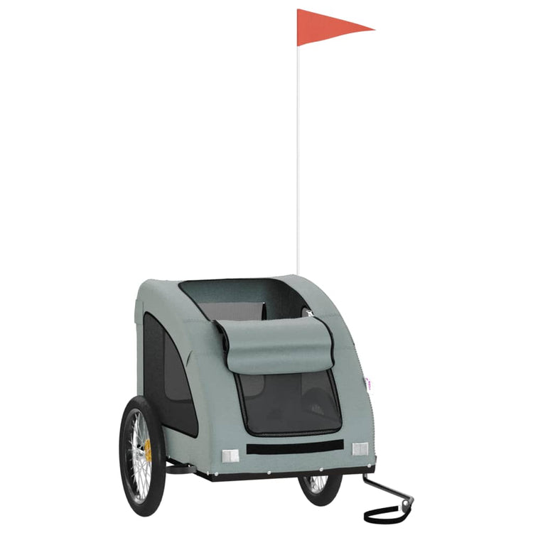 Vidaxl Dog Bike Trailer Oxford Fabric et Grey Iron