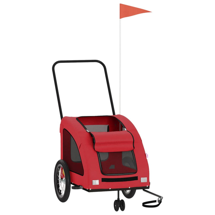 VidaXL remorque vélo pour chien tissu oxford et fer rouge