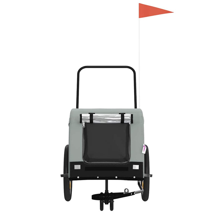 Vidaxl Dog Bike Trailer Oxford Fabric et Fer Grey and Black
