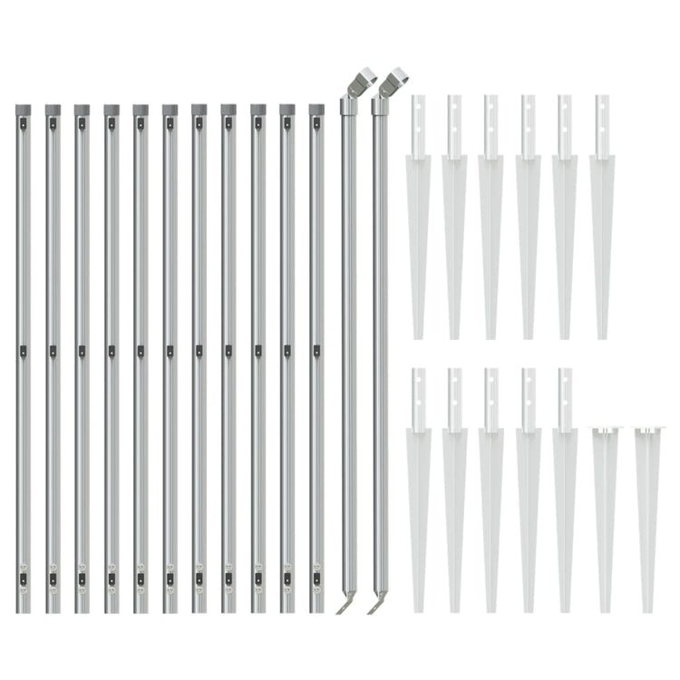Fence en maille vidaxl avec ancres moulues 1,1x25 m argenté de couleur argentée