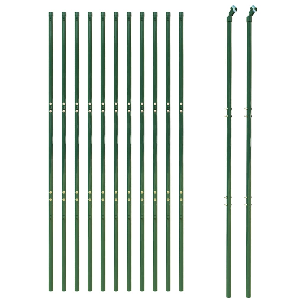 Vidaxl Fet Fet 1,4x25 m Galvanisé en acier vert