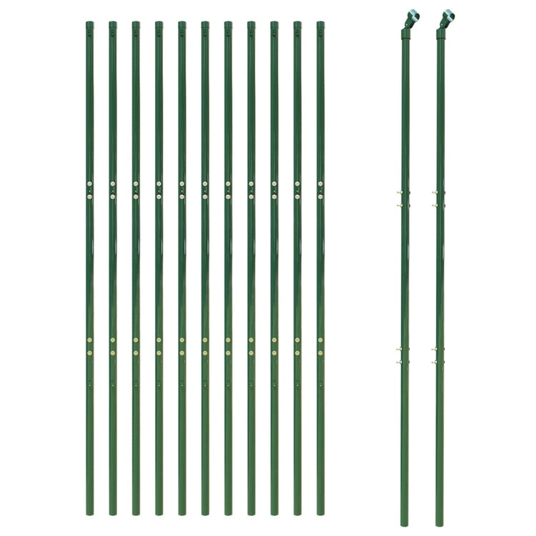 Vidaxl Fet Fet 1,6x25 m Galvanisé en acier vert