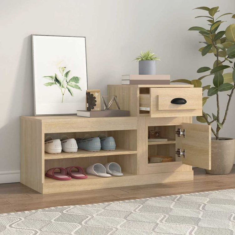 Armoire à chaussures vidaxl 100x42x60 cm en bois de bois de chêne sonoma coloré