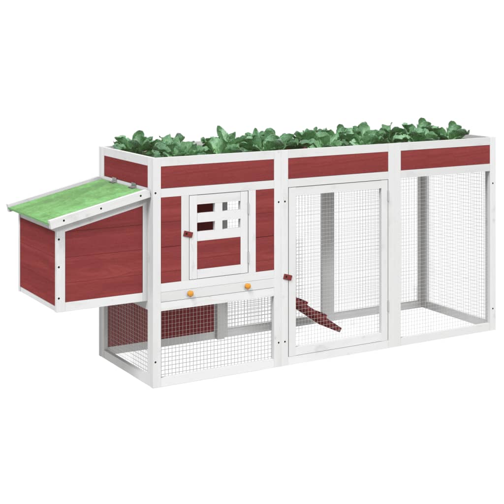 Vidaxl Poulet Coop 204x50x84 cm Pine solide mokkakakleur