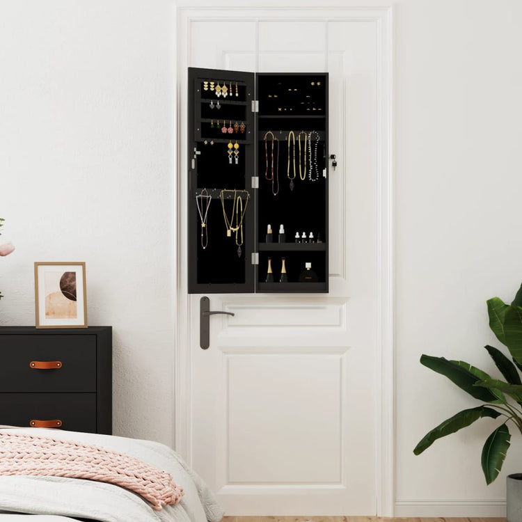 Vidaxl Jewelry Armoire avec mur de miroir - 30x8,5x90 cm.