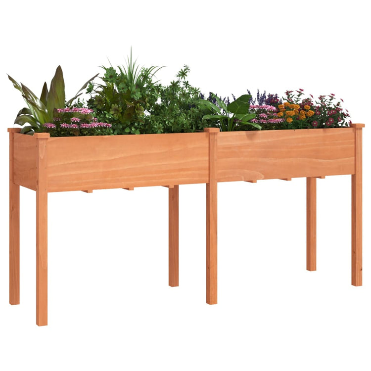 Planteur vidaxl avec doublure 161x45x76 cm en pin massif brun