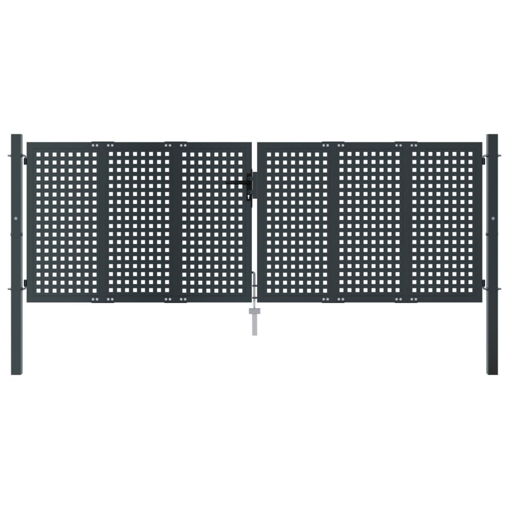 Vidaxl Port 300x125 cm Anthracite en acier -colore